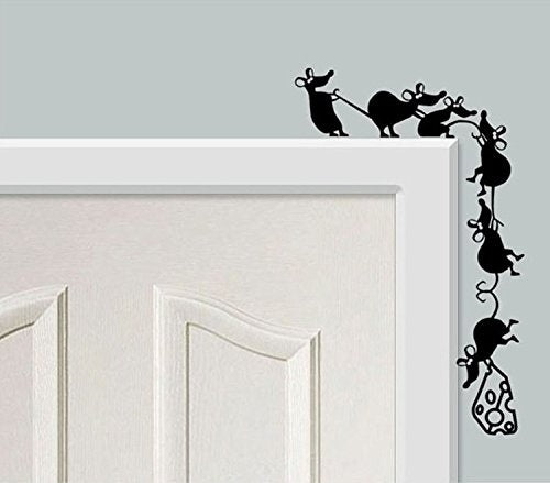2018 NEW    Mouse Eating Cheese Wall Sticker for Living Room Personality Decoration Window Decal DIY Removable Vinyl Home Decorate