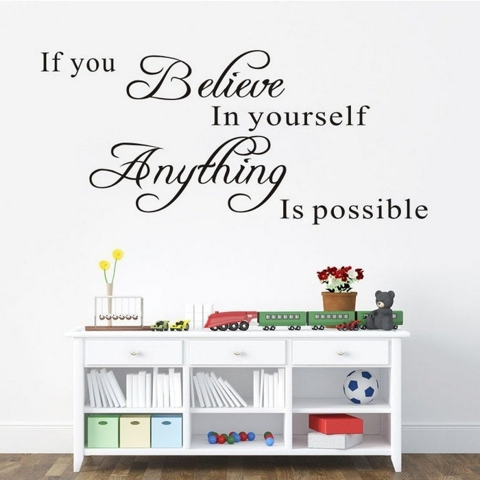 High-quality    Sale Believe In Yourself Home Decor Creative Quote Wall Decal Removable Vinyl Wall Sticker