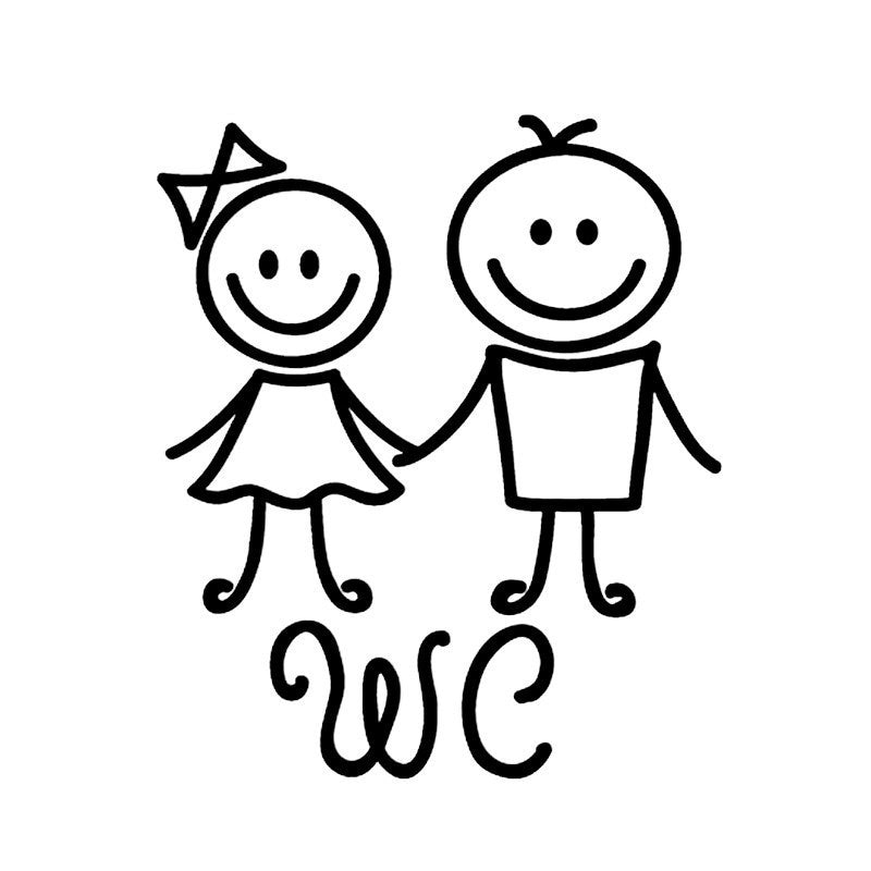 New Hot      Cartoon WC Sticker  Toliet Sticker Art Vinyl Humanoid Doll Wall Sticker