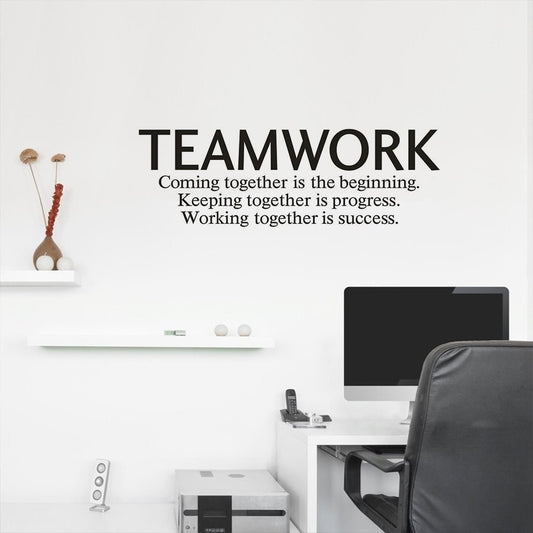 Quotes Wall Decal Teamwork Definition Office Wall Decor Inspirational Lettering Sayings Wall Art Murals