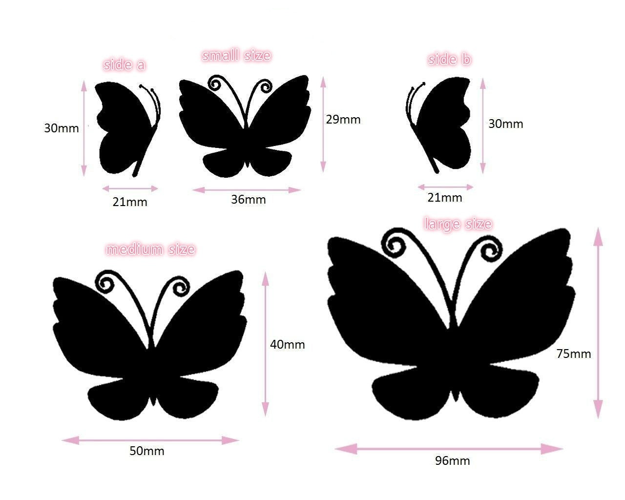 New Brand 68Pcs Various size Butterfly wall Art Stickers vinyl wall decals room for baby nursery