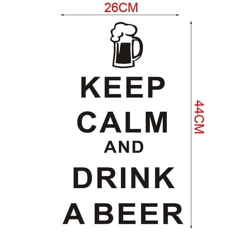 New Hot  Removable Keep Calm And Drink A Beer Kitchen Character Quote Wall Sticker Decal
