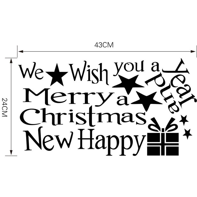 New Brand   Removable Merry Christmas Tree Wall Stickers Art Vinyl Decal Window Decoration  Year Home Bedroom Living Room Decor