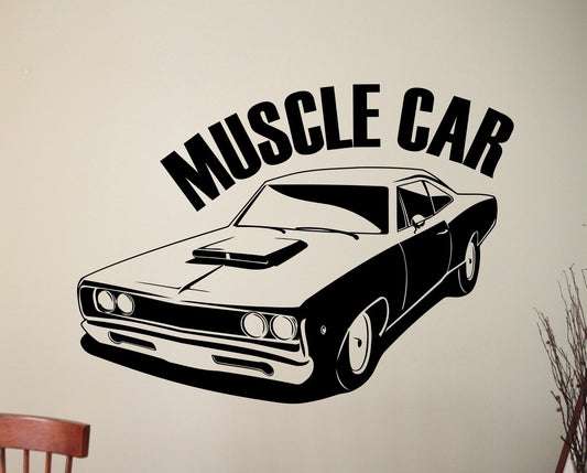 New Fashion  Muscle Car Wall Decal Racing Stickers Home Interior Design Garage Decor Boys Room Wall Art Murals Removable Sticker
