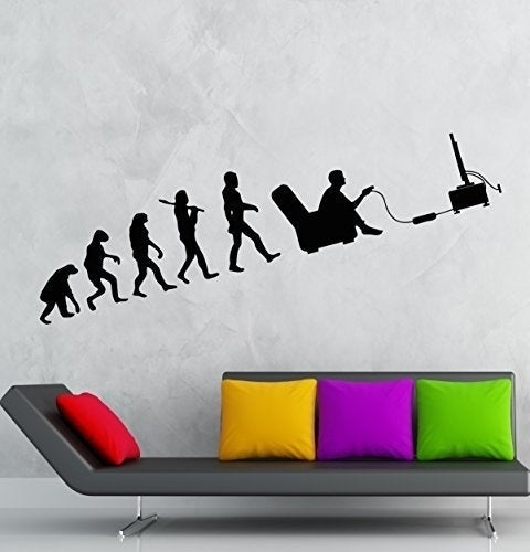 New Fashion   High Quality Human Evolution Wall Sticker Removable Art Home Decor Decals Popular House Decoration 3D Wallpapers