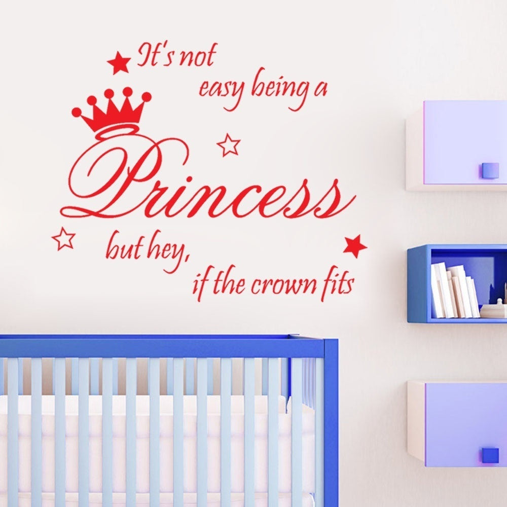 High-quality  Beautiful Princess Crown Wall Sticker Bedroom Decor Vinyl Decal Die Cut