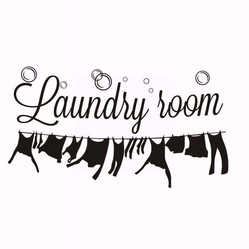 New Fashion  Solid Color  Wall Arts Home Decor Bathroom Laundry Signs Laundry Room Removable Wallpaper Wall Sticker Window Stickers