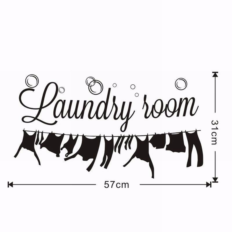 New Fashion  Solid Color  Wall Arts Home Decor Bathroom Laundry Signs Laundry Room Removable Wallpaper Wall Sticker Window Stickers