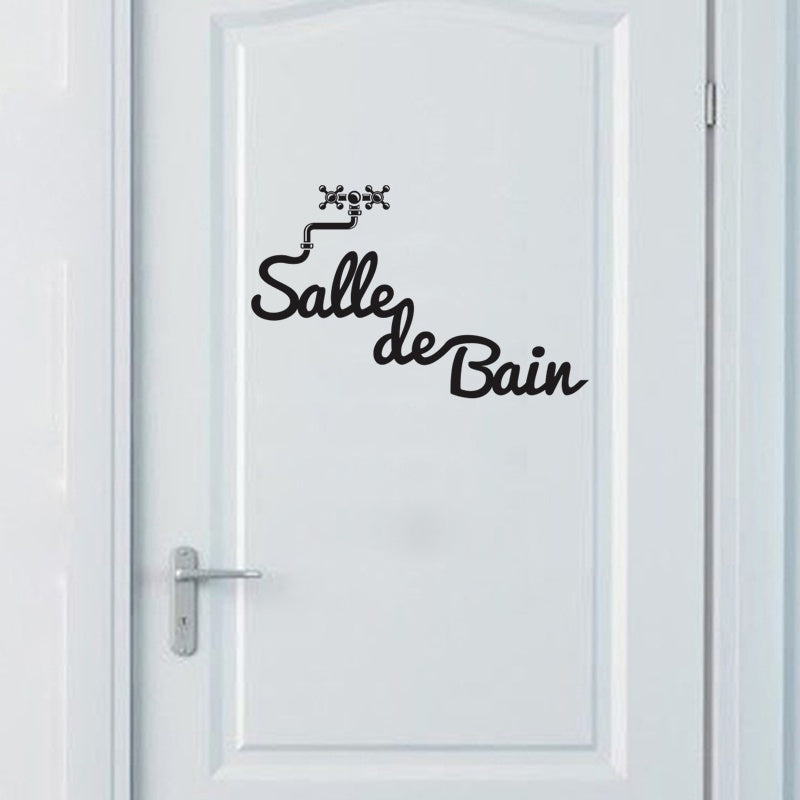 New Brand  French Salle de Bain Wall Sticker for Bathroom