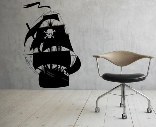 Hot  Ship Wall Decal Vinyl Decal Pirate Ship Sticker Murals Sea Boat Ocean Interior Decor (1shp1)