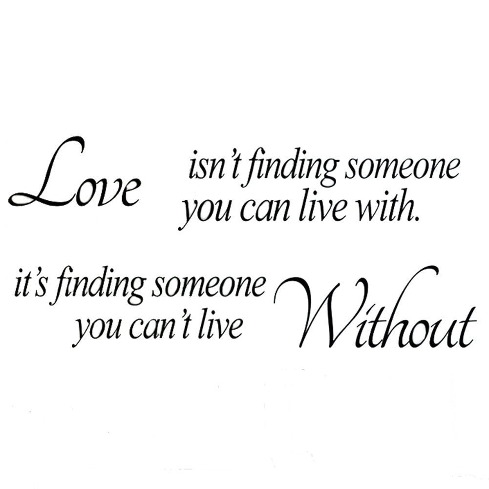 New Brand Wall Sticker Decal Mural Self Adhesive Paper Art Deco (Love Without Quote Sticker)