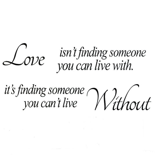 New Brand Wall Sticker Decal Mural Self Adhesive Paper Art Deco (Love Without Quote Sticker)