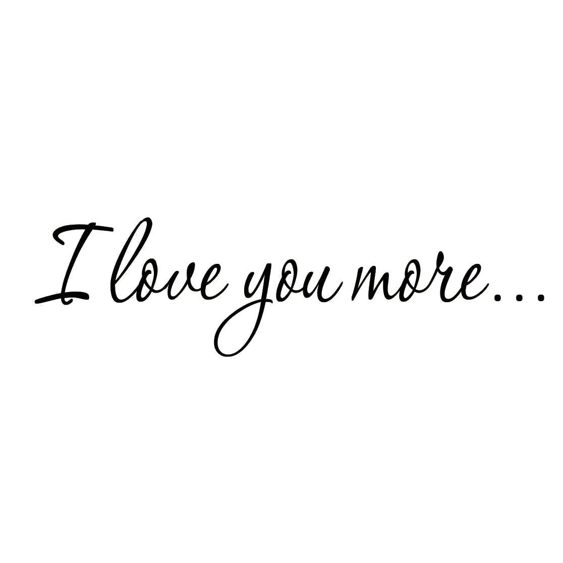 2018 NEW   I Love You More Decal Wall Quote Love Wall Art Decor Stickers Sayings for Bedroom