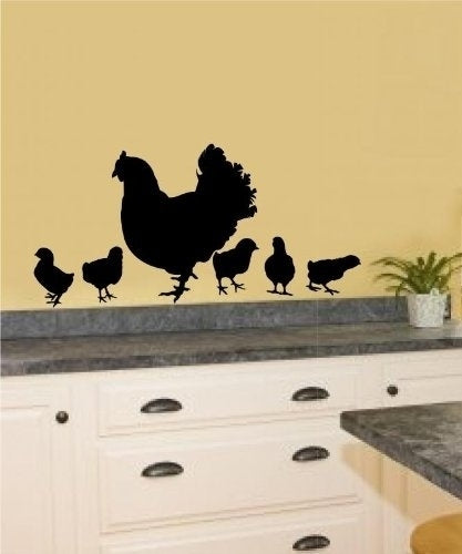 Hot   Chickens Hen Baby Chicks Vinyl Decal Wall Stickers Home Kitchen Décor