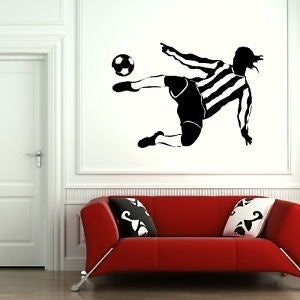 Hot   Footballer - Sport Wall Sticker / Home Vinyl Art Decal / Big Sport Transfer