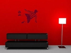 Hot   Footballer - Sport Wall Sticker / Home Vinyl Art Decal / Big Sport Transfer