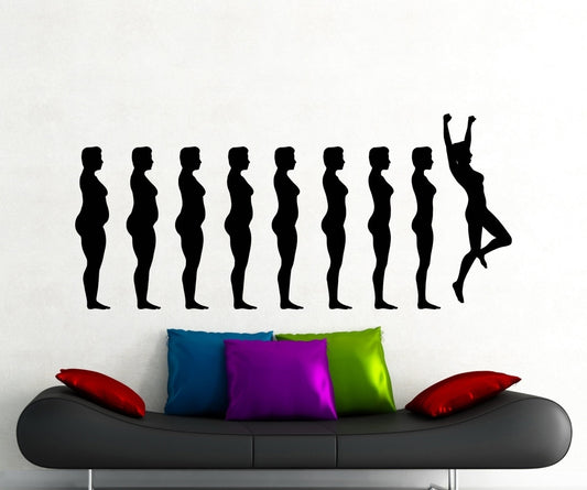 Fashion   Weight Loss Diet Fitness Motivation Wall Sticker Gym Sports Training Place Vinyl Decal Home Room Interior Decor High Quality Mural (92gy)
