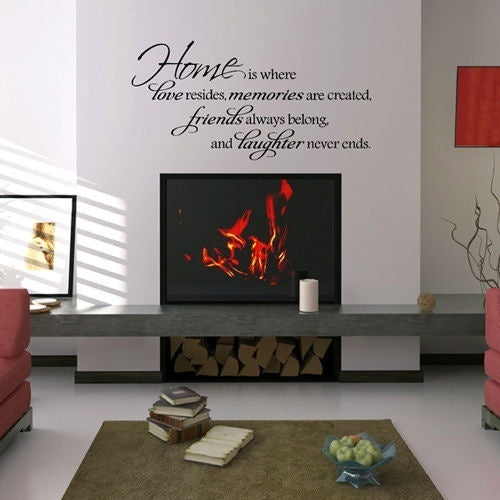 New Hot HOME IS WHERE LOVE RESIDES QUOTE VINYL WALL DECAL STICKER ART -REMOVABLE DECOR
