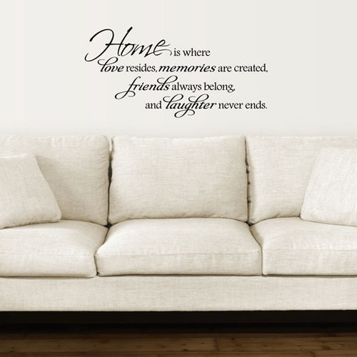 New Hot HOME IS WHERE LOVE RESIDES QUOTE VINYL WALL DECAL STICKER ART -REMOVABLE DECOR