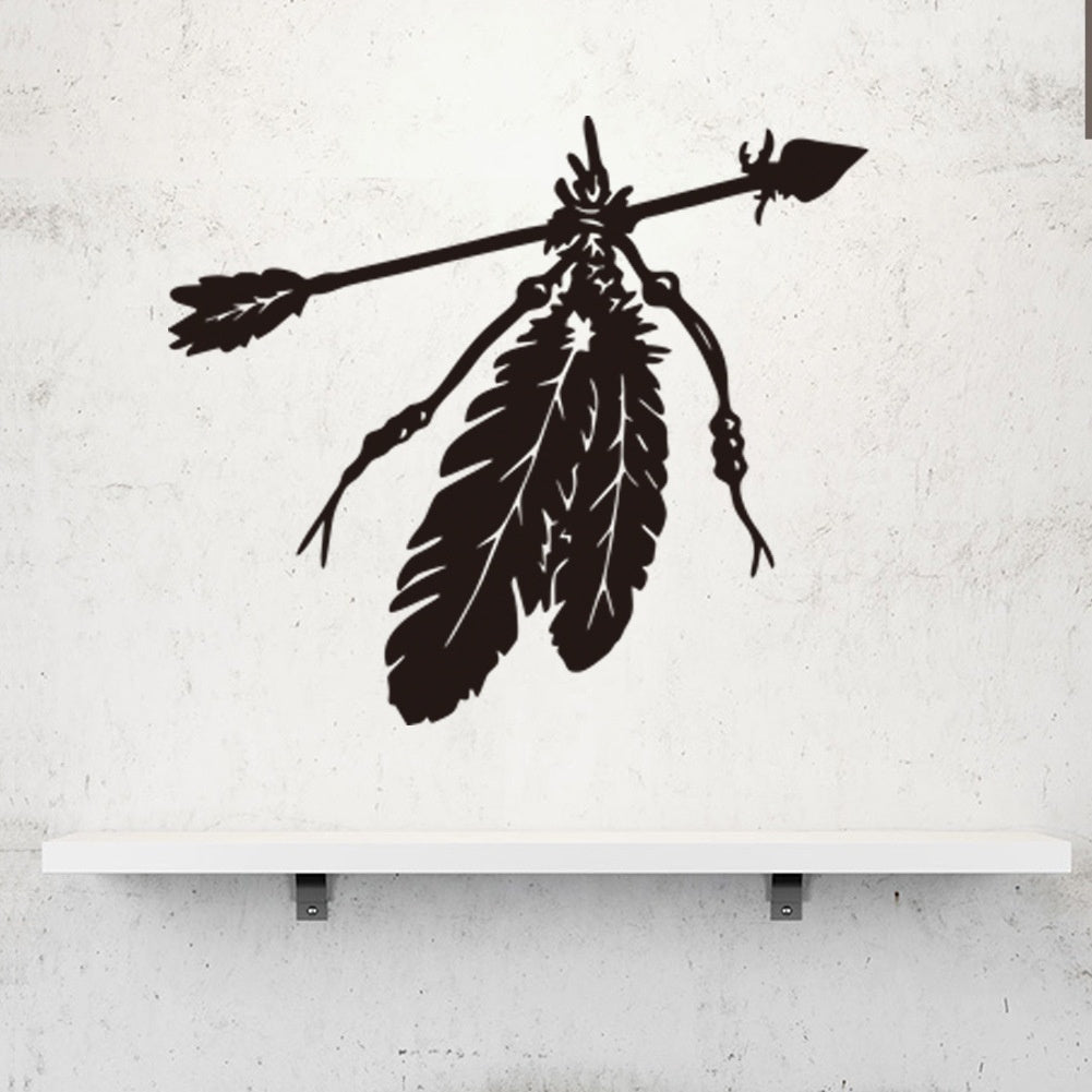 New Brand   Native American Arrow Feather Wall Stickers Art Design Removable Vinyl Laptop Sticker Waterproof
