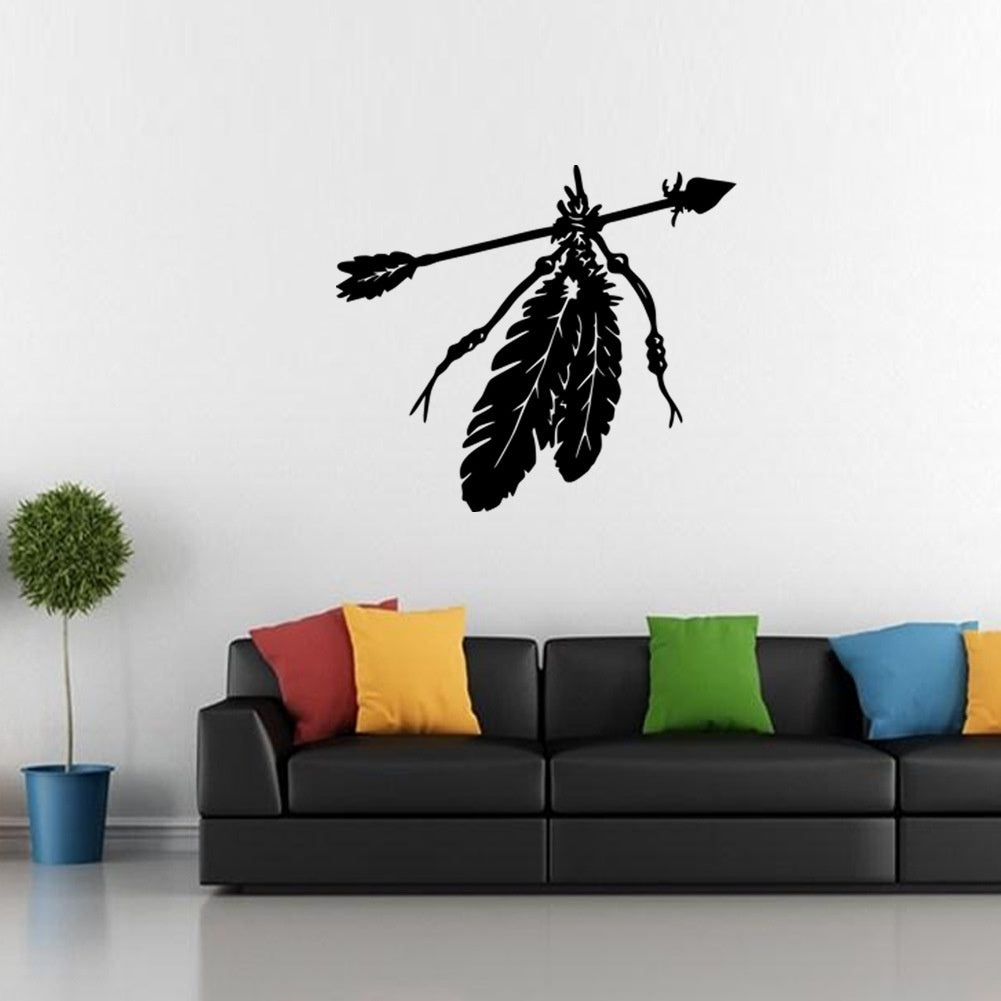 New Brand   Native American Arrow Feather Wall Stickers Art Design Removable Vinyl Laptop Sticker Waterproof