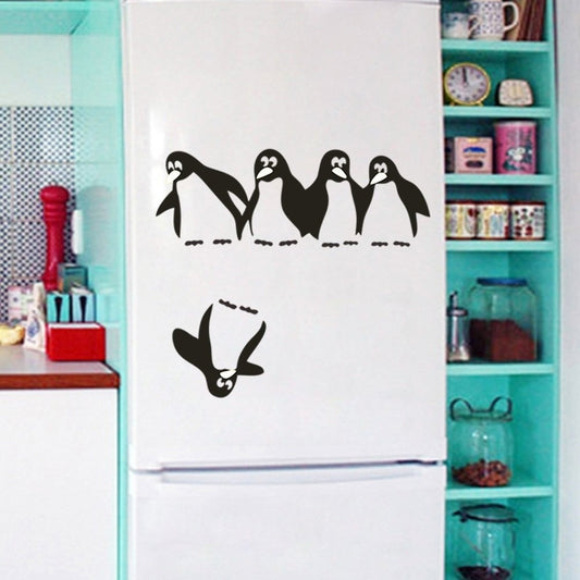 High-quality   Removable Penguins Wall Stickers Bookcase Wardrobe Living Room Background Wall Decor Decal Sticker