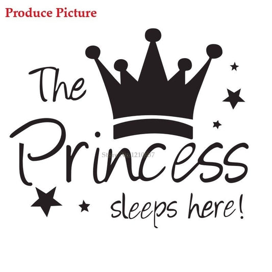 New Hot The Princess wall sticker Sleeps Here wall art decals living room decorative stickers wallpaper quote