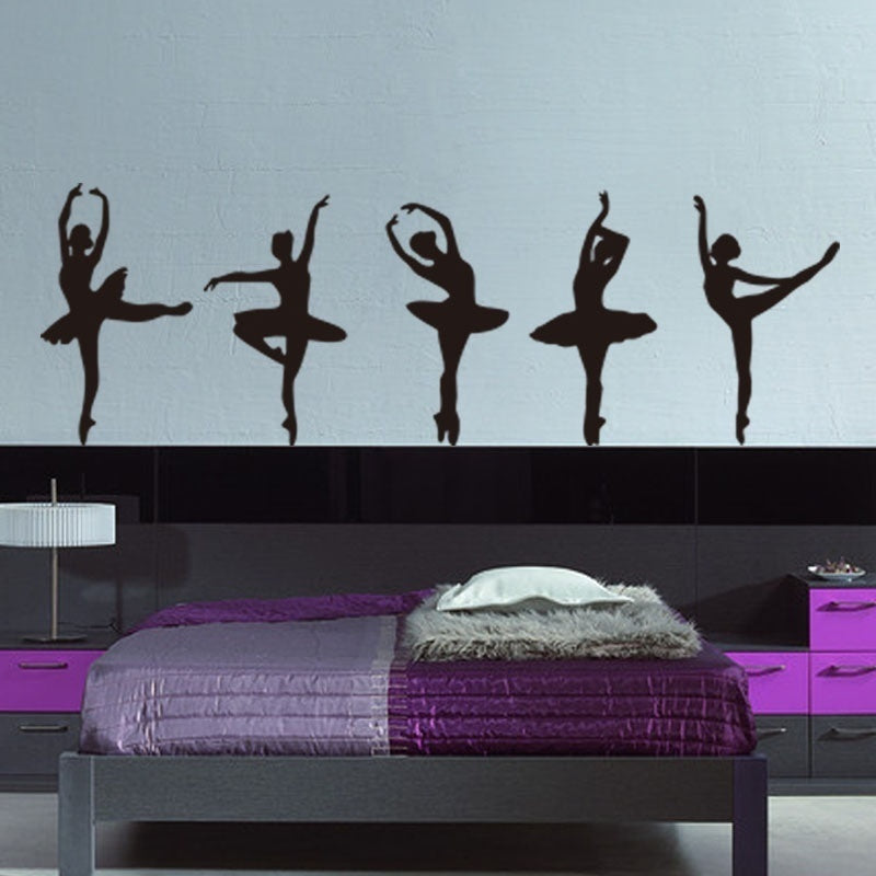 New Brand   Girls Dancing Ballet DIY Wall Stickers Removable PVC Home Art Decor for Ballet Studio, Dance Studio Wedding Decoration