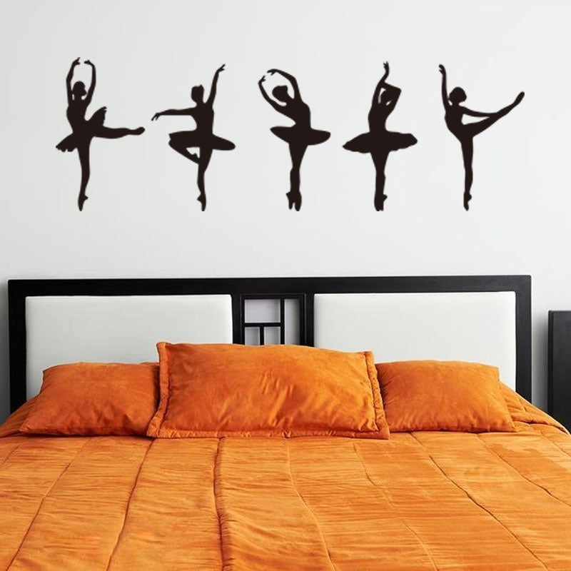 New Brand   Girls Dancing Ballet DIY Wall Stickers Removable PVC Home Art Decor for Ballet Studio, Dance Studio Wedding Decoration