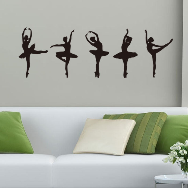 New Brand   Girls Dancing Ballet DIY Wall Stickers Removable PVC Home Art Decor for Ballet Studio, Dance Studio Wedding Decoration
