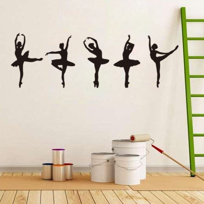 New Brand   Girls Dancing Ballet DIY Wall Stickers Removable PVC Home Art Decor for Ballet Studio, Dance Studio Wedding Decoration