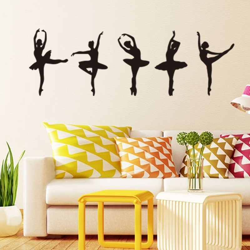New Brand   Girls Dancing Ballet DIY Wall Stickers Removable PVC Home Art Decor for Ballet Studio, Dance Studio Wedding Decoration
