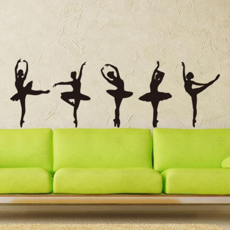 New Brand   Girls Dancing Ballet DIY Wall Stickers Removable PVC Home Art Decor for Ballet Studio, Dance Studio Wedding Decoration