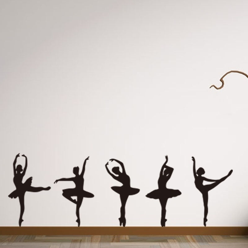 New Brand   Girls Dancing Ballet DIY Wall Stickers Removable PVC Home Art Decor for Ballet Studio, Dance Studio Wedding Decoration