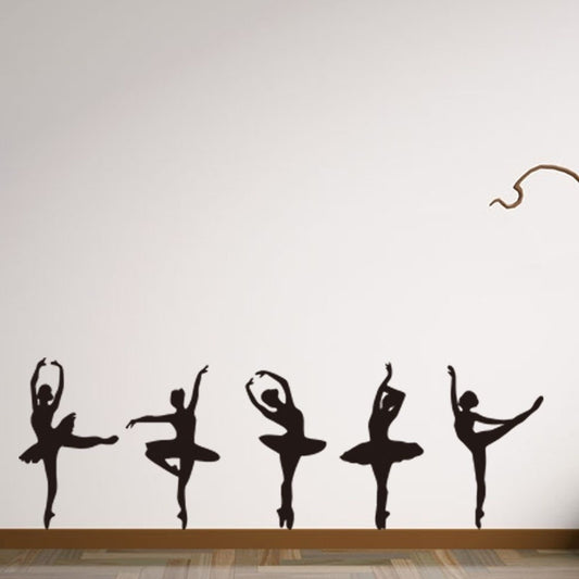 New Brand   Girls Dancing Ballet DIY Wall Stickers Removable PVC Home Art Decor for Ballet Studio, Dance Studio Wedding Decoration