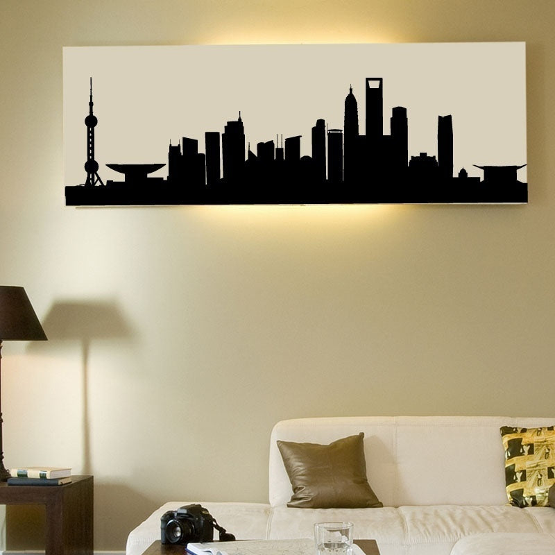 Fashion     City Skyline Glowing in the Dark Wall Decal Removable Wall Stickers Home Decor