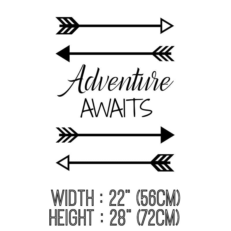 New Brand  Adventure Awaits Arrows Wall Quotes Decal Art Removable Vinyl Stickers Home Decor