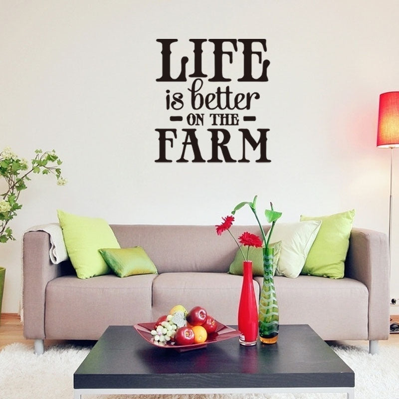New Brand   DIY Wall Sticker LIFE IS BETTER ON the Farm Wall Decal Wall Sticker Home Life Wall Art Decal Decorative