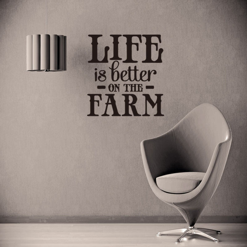 New Brand   DIY Wall Sticker LIFE IS BETTER ON the Farm Wall Decal Wall Sticker Home Life Wall Art Decal Decorative