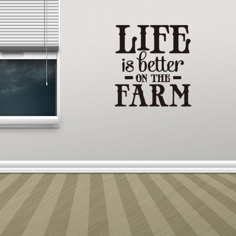 New Brand   DIY Wall Sticker LIFE IS BETTER ON the Farm Wall Decal Wall Sticker Home Life Wall Art Decal Decorative