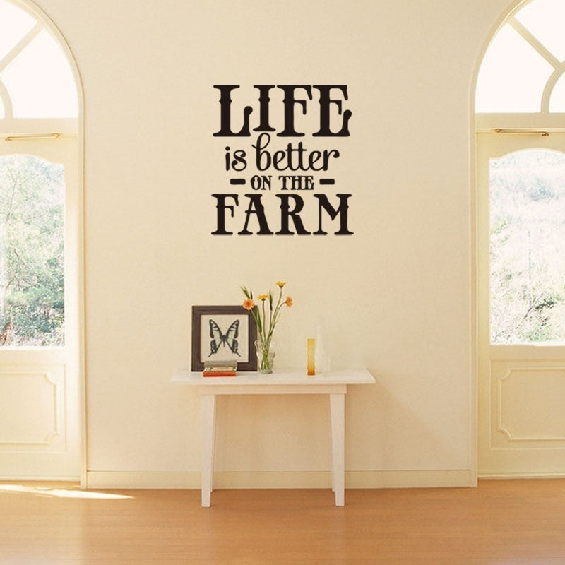 New Brand   DIY Wall Sticker LIFE IS BETTER ON the Farm Wall Decal Wall Sticker Home Life Wall Art Decal Decorative