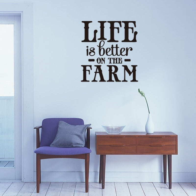 New Brand   DIY Wall Sticker LIFE IS BETTER ON the Farm Wall Decal Wall Sticker Home Life Wall Art Decal Decorative