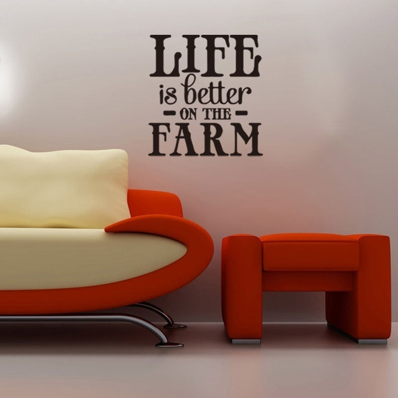 New Brand   DIY Wall Sticker LIFE IS BETTER ON the Farm Wall Decal Wall Sticker Home Life Wall Art Decal Decorative