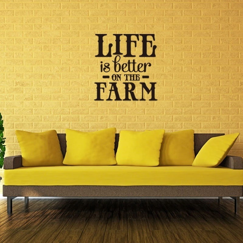 New Brand   DIY Wall Sticker LIFE IS BETTER ON the Farm Wall Decal Wall Sticker Home Life Wall Art Decal Decorative