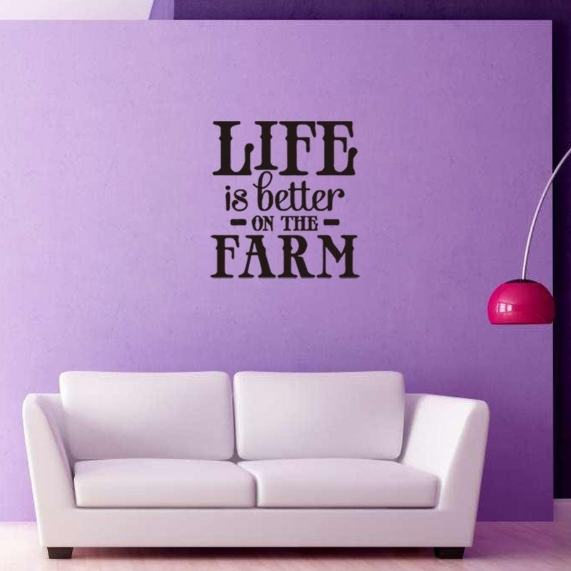 New Brand   DIY Wall Sticker LIFE IS BETTER ON the Farm Wall Decal Wall Sticker Home Life Wall Art Decal Decorative