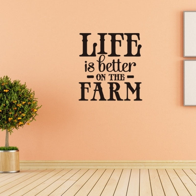 New Brand   DIY Wall Sticker LIFE IS BETTER ON the Farm Wall Decal Wall Sticker Home Life Wall Art Decal Decorative