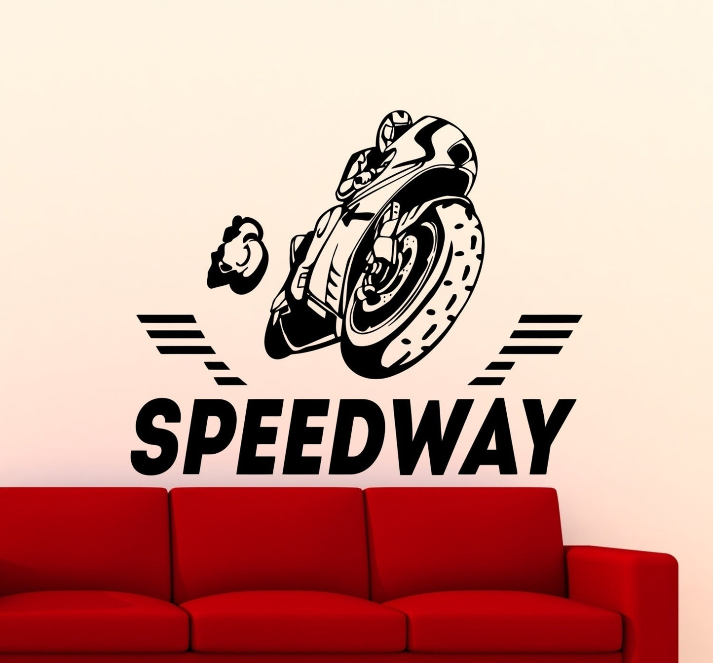 Fashion   Speedway Motorcycle Motorcyclist Racer Garage Wall Sticker Bike Vinyl Decal Home Room Interior Decor Waterproof High Quality Mural
