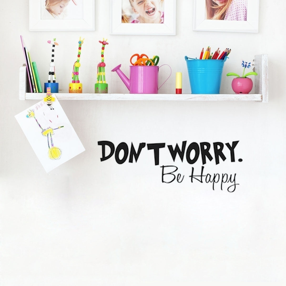 High-quality     Don't Worry Be Happy Wall Sticker Quote Word Lettering Art Vinyl Removable Decal
