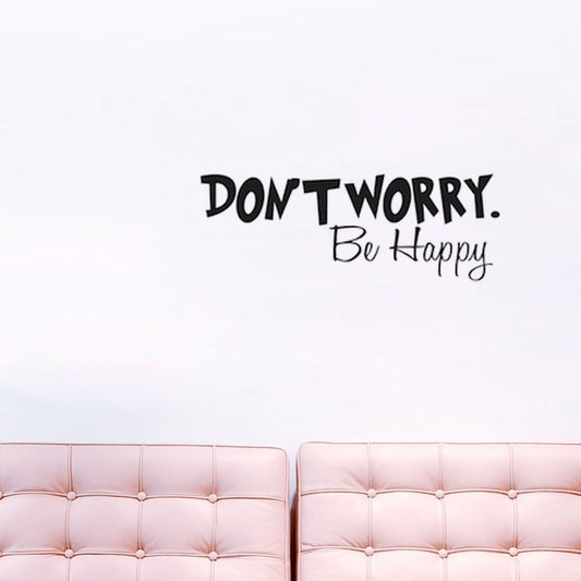 High-quality     Don't Worry Be Happy Wall Sticker Quote Word Lettering Art Vinyl Removable Decal