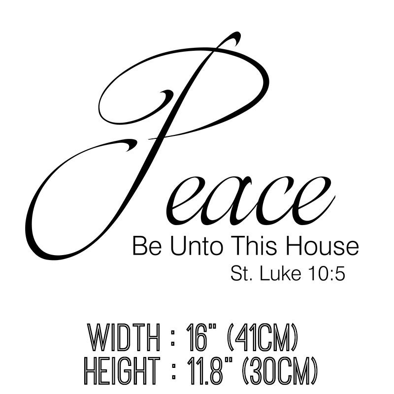 2018 NEW   Christian Vinyl Wall Decal Peace Be Unto This House Scripture Verse Wall Quote Vinyl Stickers